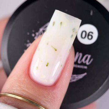 Гель з сухоцвітами молочно-зелений, Miss Luna Premium 15 ml №06 yq-31 фото