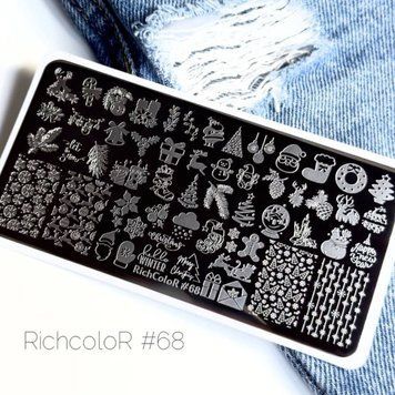 Новорічна пластина для стемпінгу з гарними деталізованими принтами richcolor 068 DF502 фото