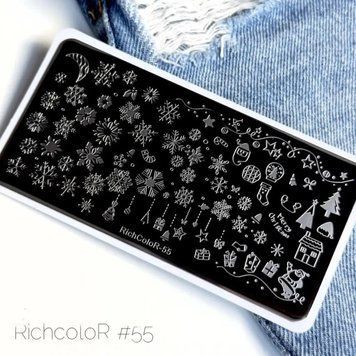 Пластина для стемпінгу новорічна richcolor 055 DF504 фото
