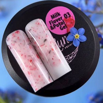 Miss Luna Premium №03 - Рожевий гель з поталью та сухоцвітами для нігтів,15 ml lu-154 фото