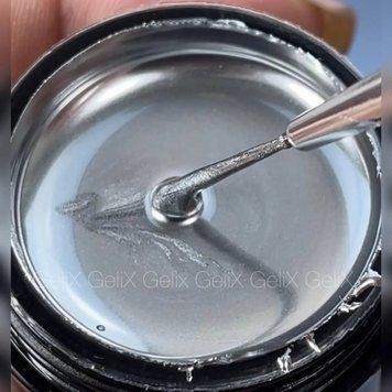 Гель краска для ногтей серебряная (жидкий металл), gelix silver mirror TZ-72 фото