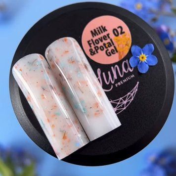 Miss Luna Premium №02 - Гель для нарощування з оранжевими сухоцвітами,15 ml lu-155 фото