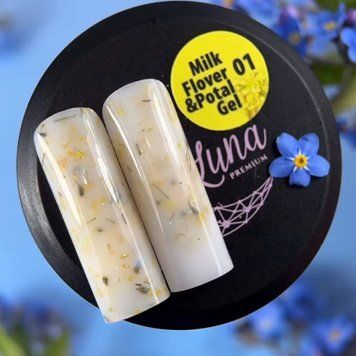 Miss Luna Premium №01 - Гель з сухоцвітами та поталью жовтого кольору,15 ml lu-156 фото