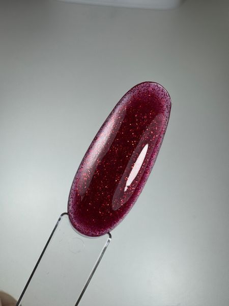 Красный гель с мелким глиттером 15мл cherry 06 Hu-164 фото