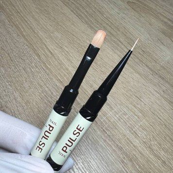 Двусторонняя кисточка с колпачком nail pulse, овал 9мм + лайнер 9мм EP-42 фото