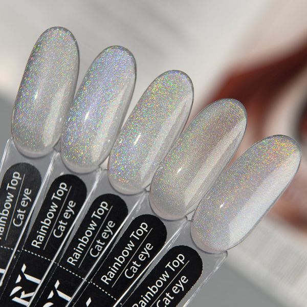 ART Rainbow Top Cat Eye &mdash; топ-покрытие для гель-лака без ЛШ с эффектом &laquo;кошачьего глаза&raquo;, 10 мл HTE-12 фото