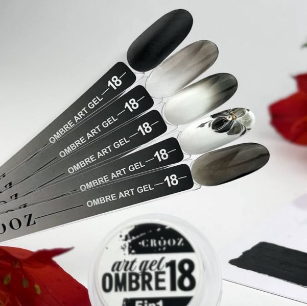 Гель-краска черная 5 в 1 Art gel ombre от Crooz №18, 3 мл HE-102 фото