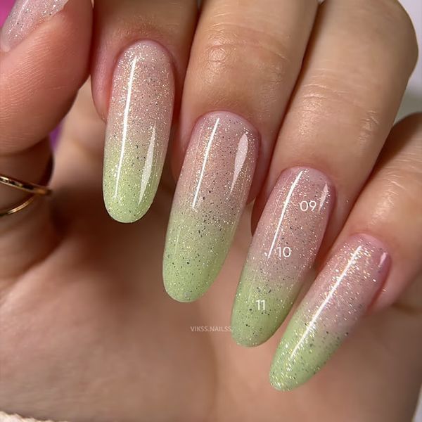 Гель для наращивания нежно-зеленый с шимером, Shimmer Gel N&ordm;11 (15ml) EP-12 фото