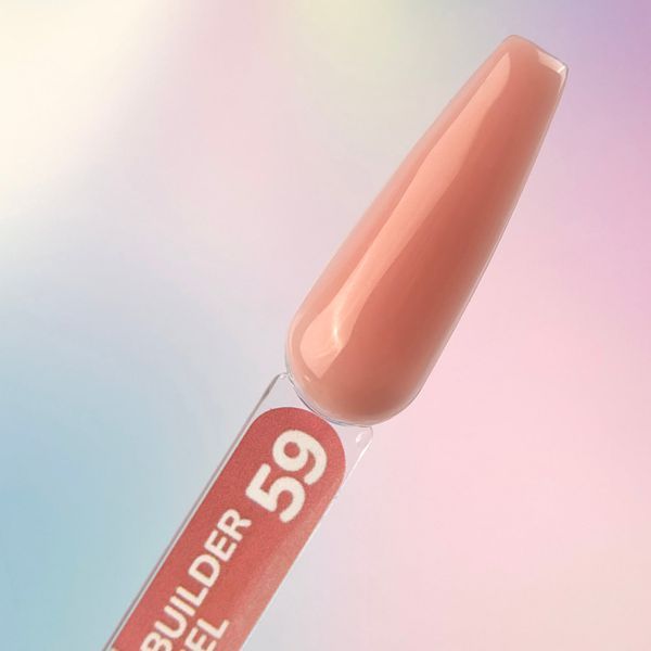 Builder gel YOU ARE CUTE №59 - Персиково-коралловый гель для наращивания ногтей, 15мл Fo-128 фото