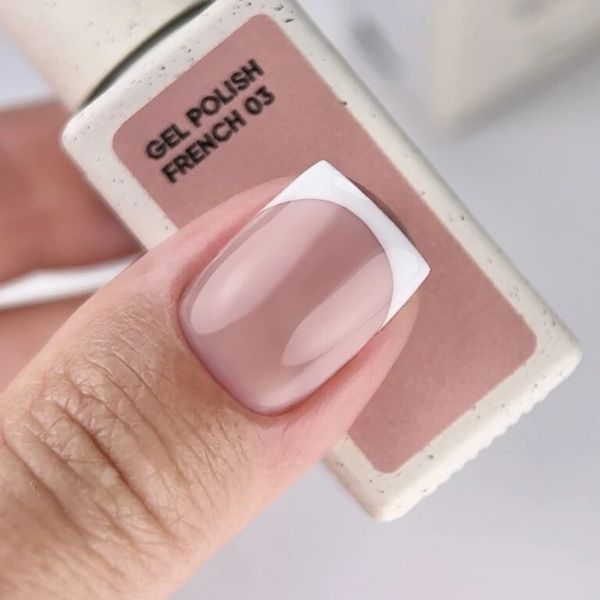 Нюдовий гель-лак зі зниженим рівнем пігментації, 10 мл,NAILSOFTHEDAY, Gel Polish French 03 yq-38 фото